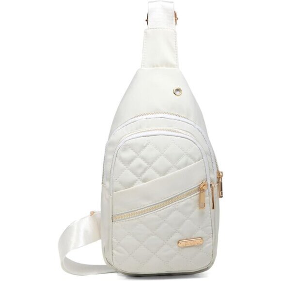 New White Small Sling Backpack Chest Daypack Crossbody Bag for Women and Men main image 5